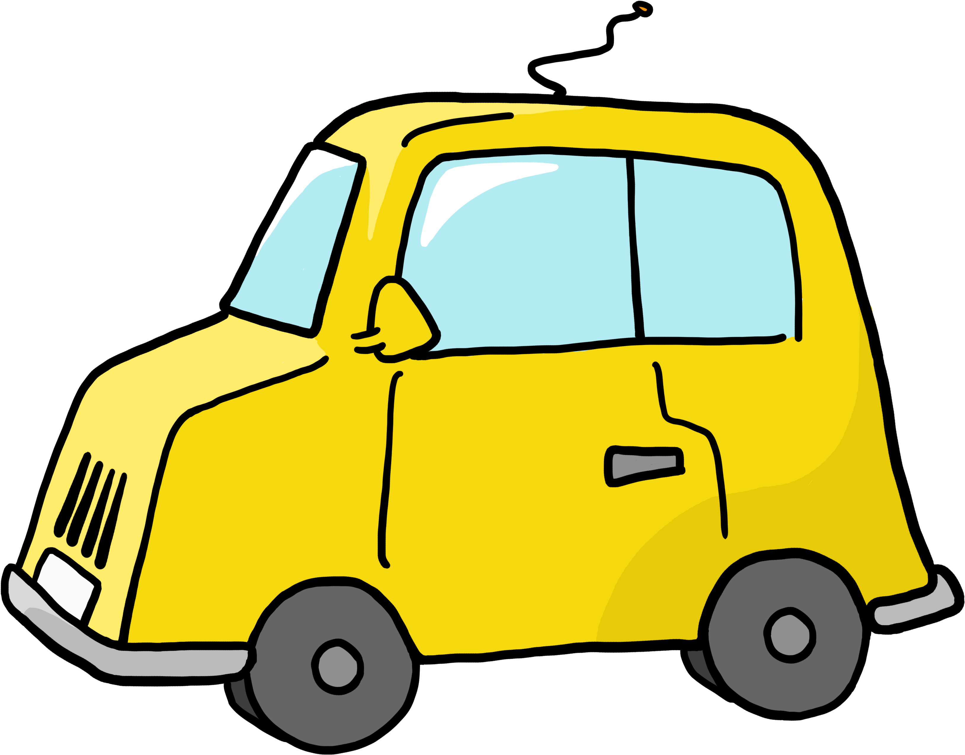 Delivery Car Clipart - Clipart Yellow Car (4000x3000), Png Download