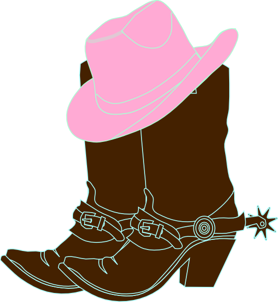 Cowgirl Boots And Pink Cowgirl Hat Svg Clip Arts 552 (552x598), Png Download