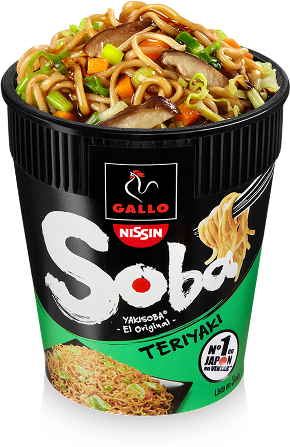 Teriyaki Cup Producto - Fideos Teriyaki Yakisoba Soba (1116x900), Png Download