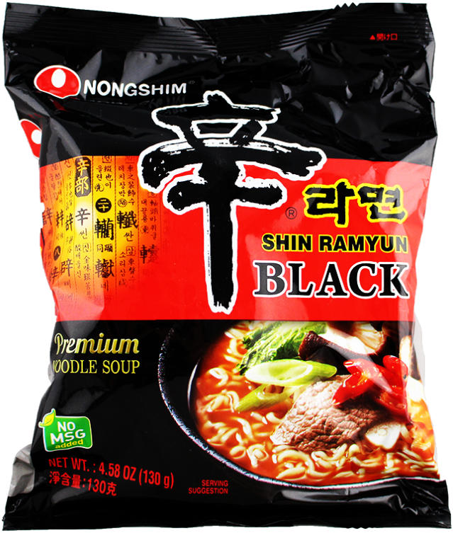 Nongshim Instant Noodle Shin Ramyun Black 130g 35e - Shin Ramyun (650x752), Png Download