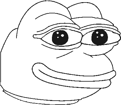 Clip Royalty Free Library Collection Of The High Quality - Pepe The Frog Black And White (396x385), Png Download