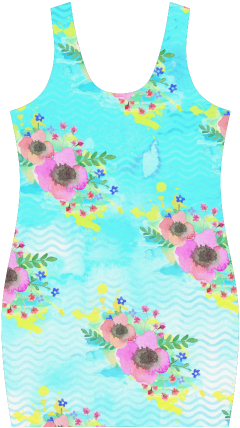 Watercolor Bouquet Medea Vest Dress Video - Pattern (500x500), Png Download