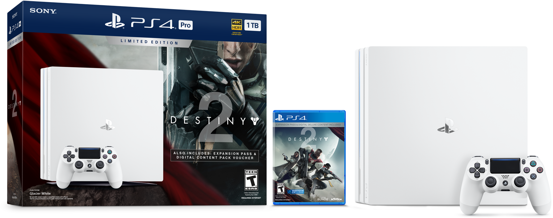 The Bundle Is Priced $449 - Ps4 Pro White Destiny (1920x812), Png Download