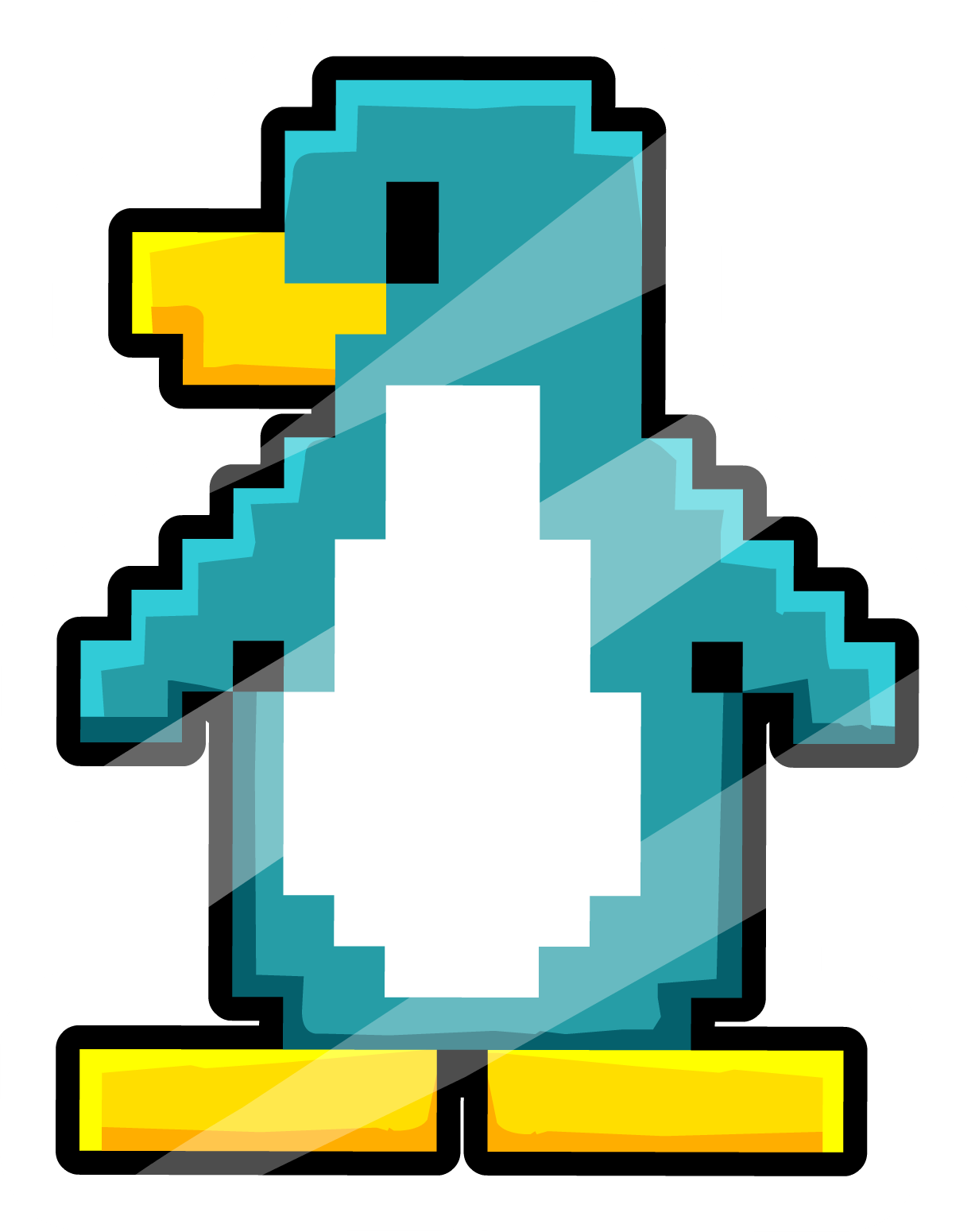 Pixel Penguin Pin Icon - Club Penguin Pixel Penguin (1227x1550), Png Download