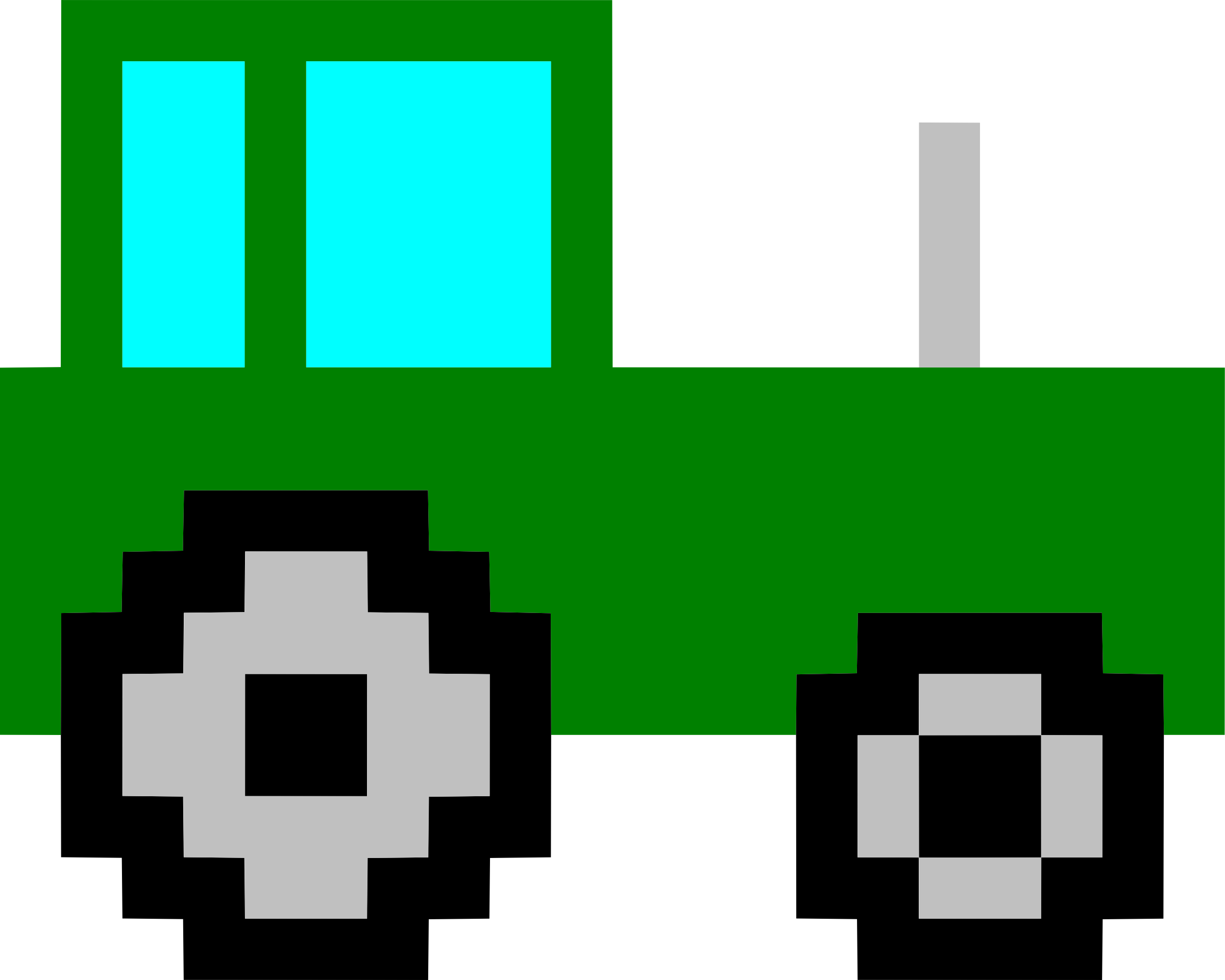 Pixel Art Tractor - Pixel Tractor (2400x1920), Png Download