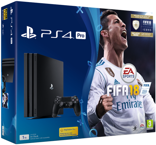 Ps4 Pro 1tb Fifa 18 Bundle With God Of War And 3 Free - Ps4 Fifa 18 Bundle (555x516), Png Download