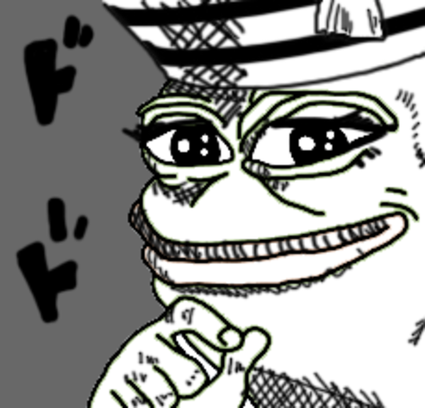 Smug Frog - Pepe The Frog Jojo (600x576), Png Download