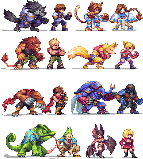 Bloody Roar Pixelart - Bloody Roar Pixel Art (500x583), Png Download