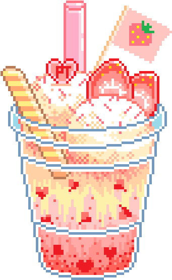 Soda Clipart Pixel Art - Kawaii Pixel Food Transparent (540x596), Png Download