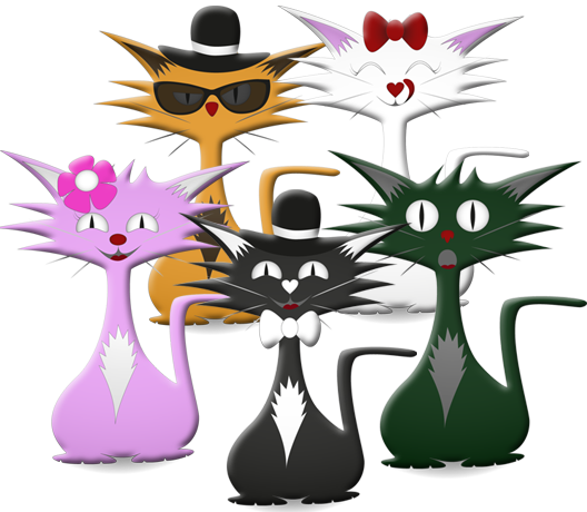 Cool Cat Hits Five Cats - Cool Cats Cartoon (528x460), Png Download