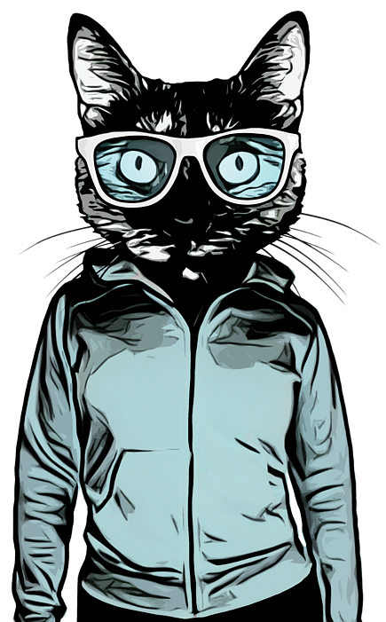 Click And Drag To Re-position The Image, If Desired - Cool Cat Illustration (452x700), Png Download