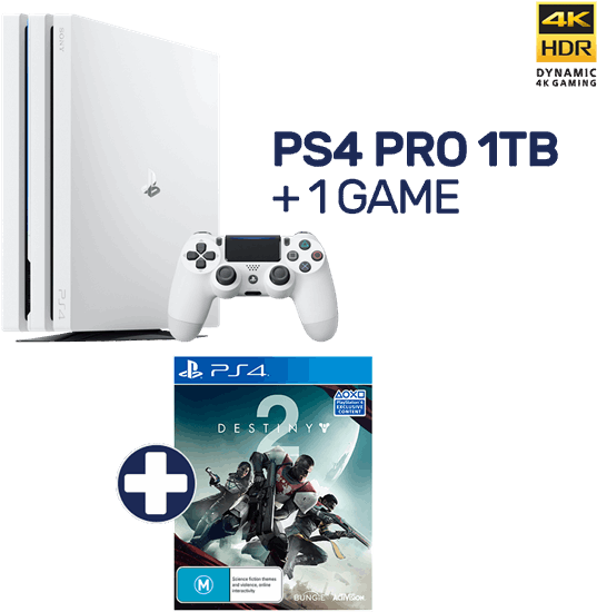 Playstation 4 Pro 1tb Glacier White Console Destiny Playstation 4 Pro 1tb Glacier White Full Size Png Download Seekpng