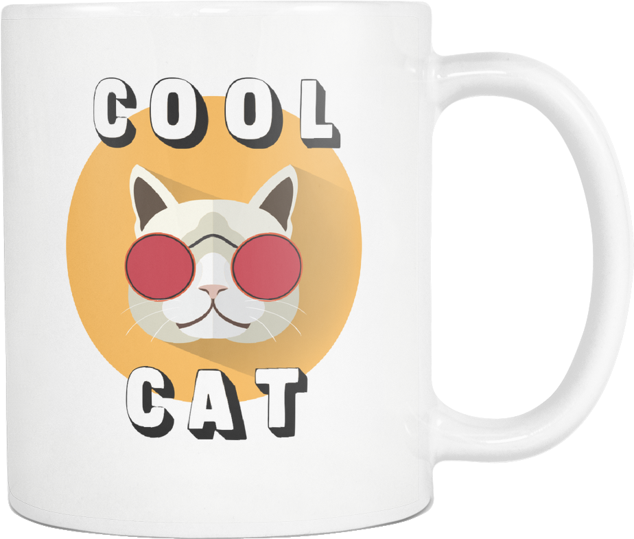 Cool Cat Mug - Mug (1024x1024), Png Download