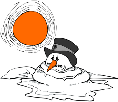 20180112 A Www - Snowman Melting (490x424), Png Download