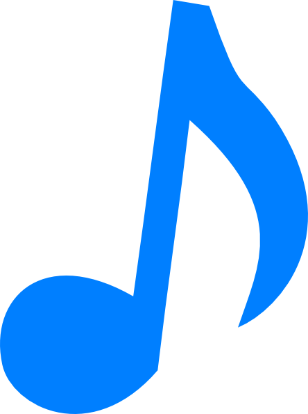 Blue Clipart Music Note - Clear Background Transparent Music Note (444x595), Png Download