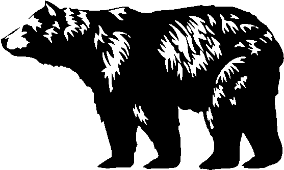 Bear - Black Bear Clipart Black And White (582x356), Png Download