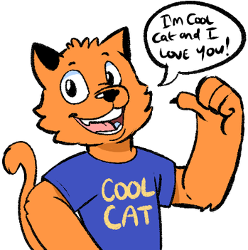 Bobcat Clipart Cool Cat - Cool Cat Loves You (385x350), Png Download