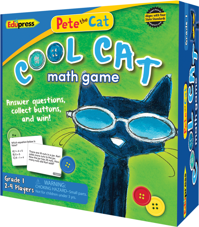 Tcr63531 Pete The Cat Cool Cat Math Game 1 Image - Edupress Pete The Cat Cool Cat Math Game, Kindergarten (900x900), Png Download