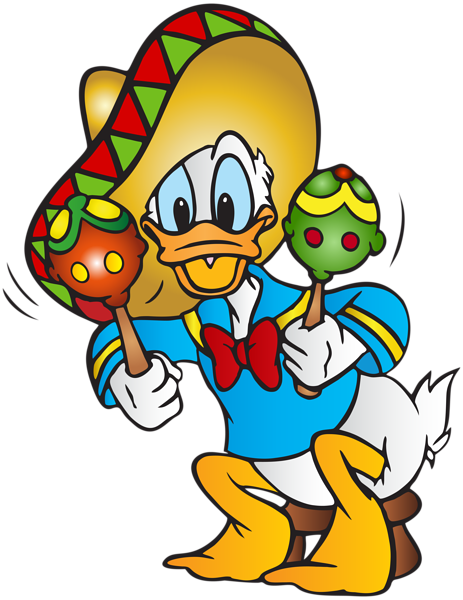 Clip Art Free Download Donald Duck Free Png Clip Art - Mexican Donald Duck (463x600), Png Download
