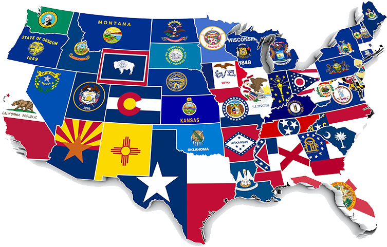 State Flags - All The State Flags (814x520), Png Download