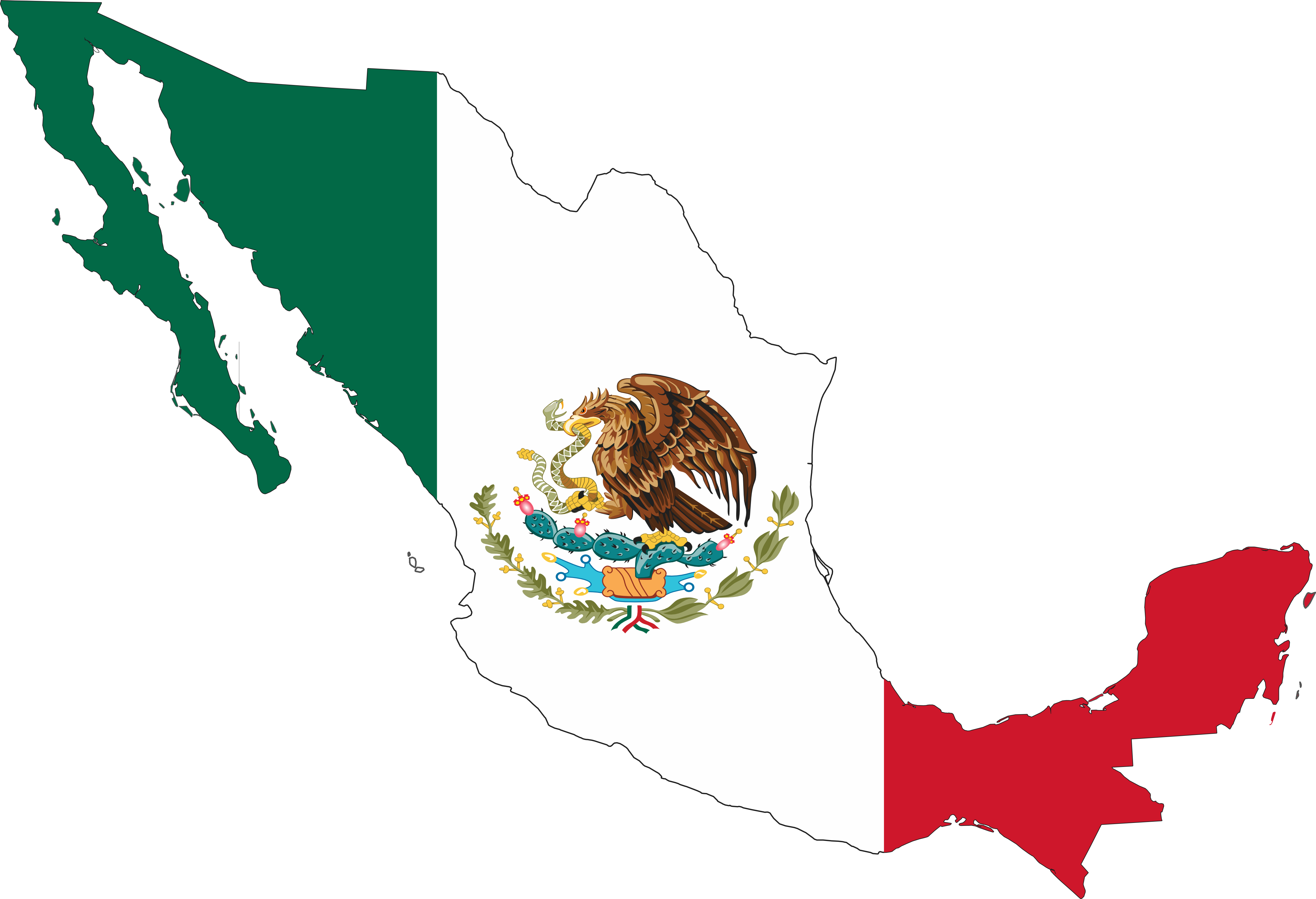 Mexican Flag Clip Art Free Clipart Images - Mexican Flag On Mexico (4444x3036), Png Download