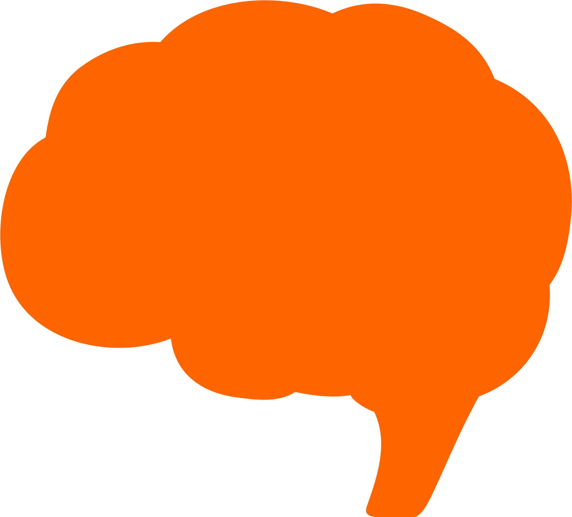 Brains Clipart Orange - Orange Brain (1994x1805), Png Download