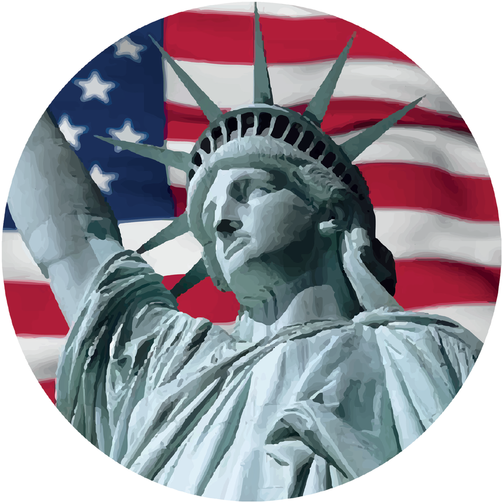 Usa Flag Knob Sticker - Statue Of Liberty (1280x1280), Png Download