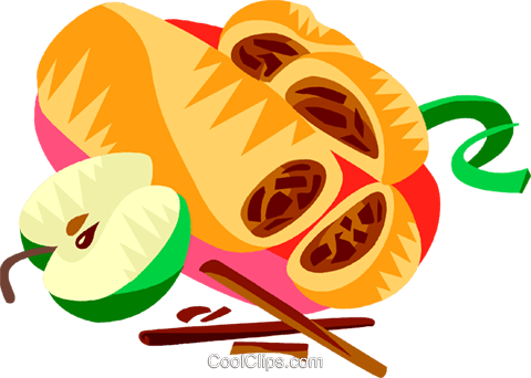Austrian Apple Strudel Royalty Free Vector Clip Art - Clip Art (480x342), Png Download