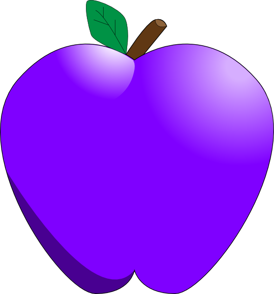 Purple Apple Clipart (558x597), Png Download