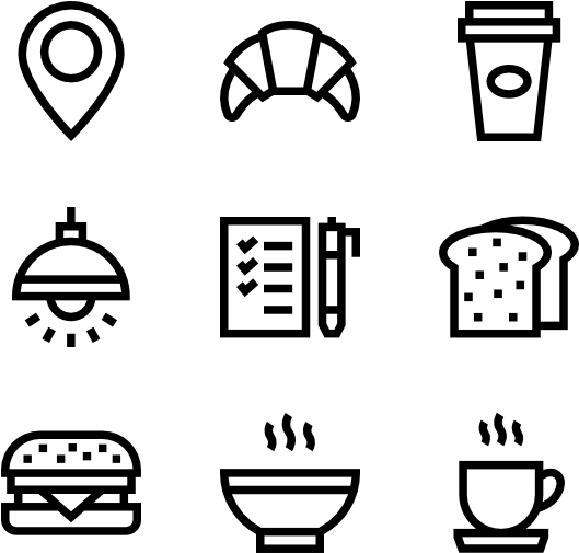 Cafe - Web Design Line Icon (600x564), Png Download