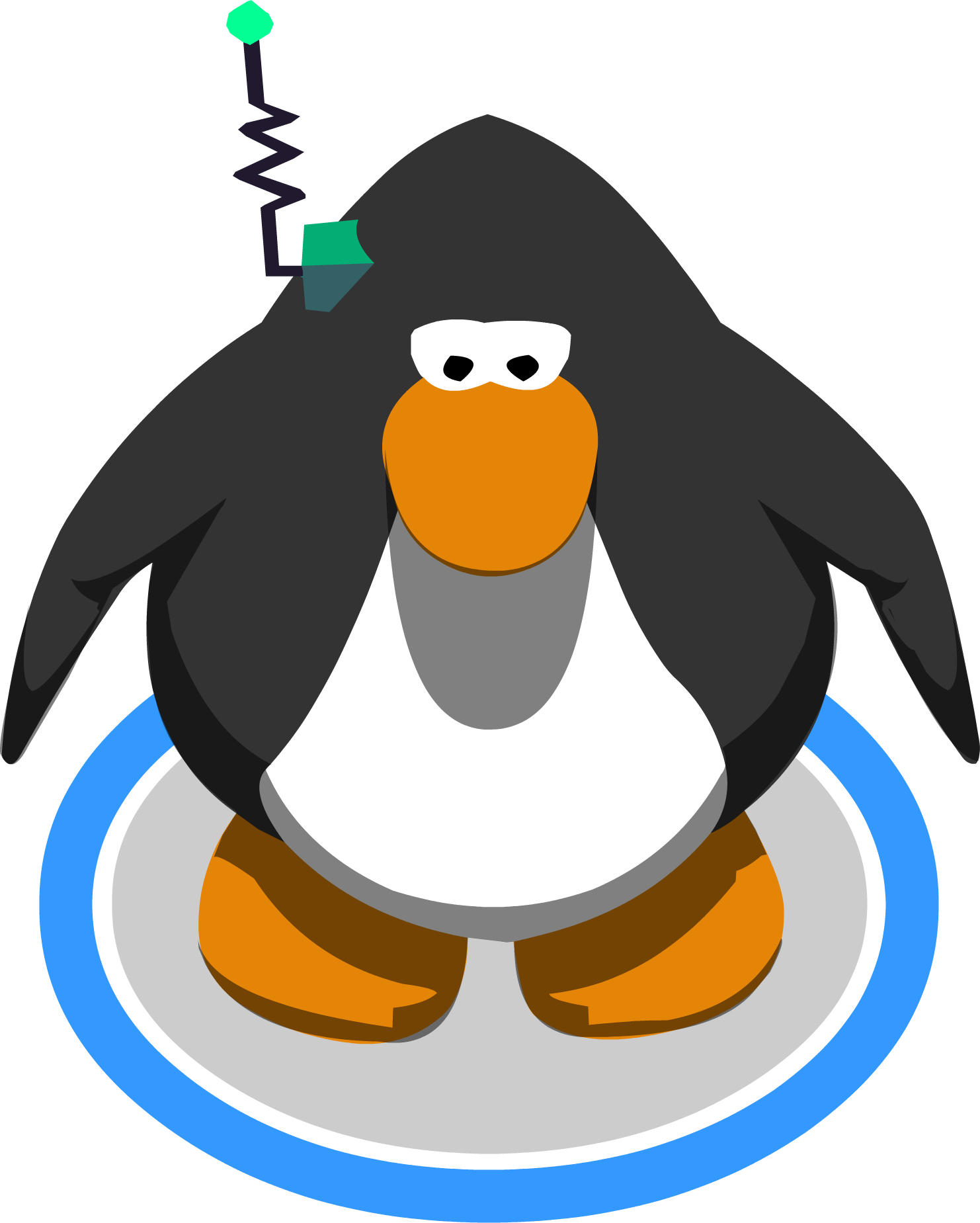 Robot Antenna In-game - Red Penguin Club Penguin (1482x1849), Png Download