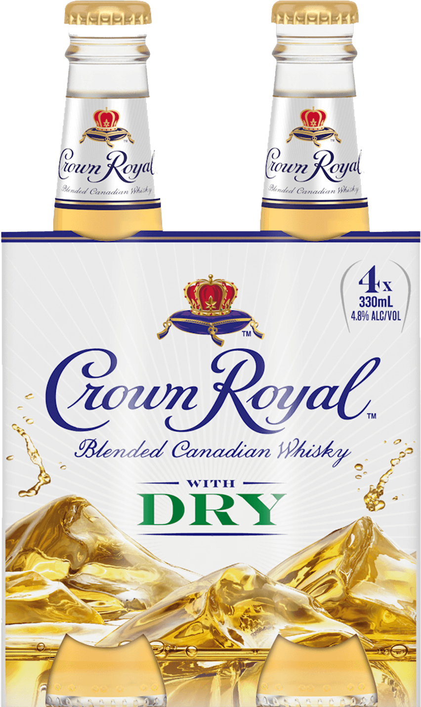 Crown Royal Whisky & Dry 330ml 4 Pack - Crown Royal Canadian Whisky Vanilla 375ml (1600x2000), Png Download