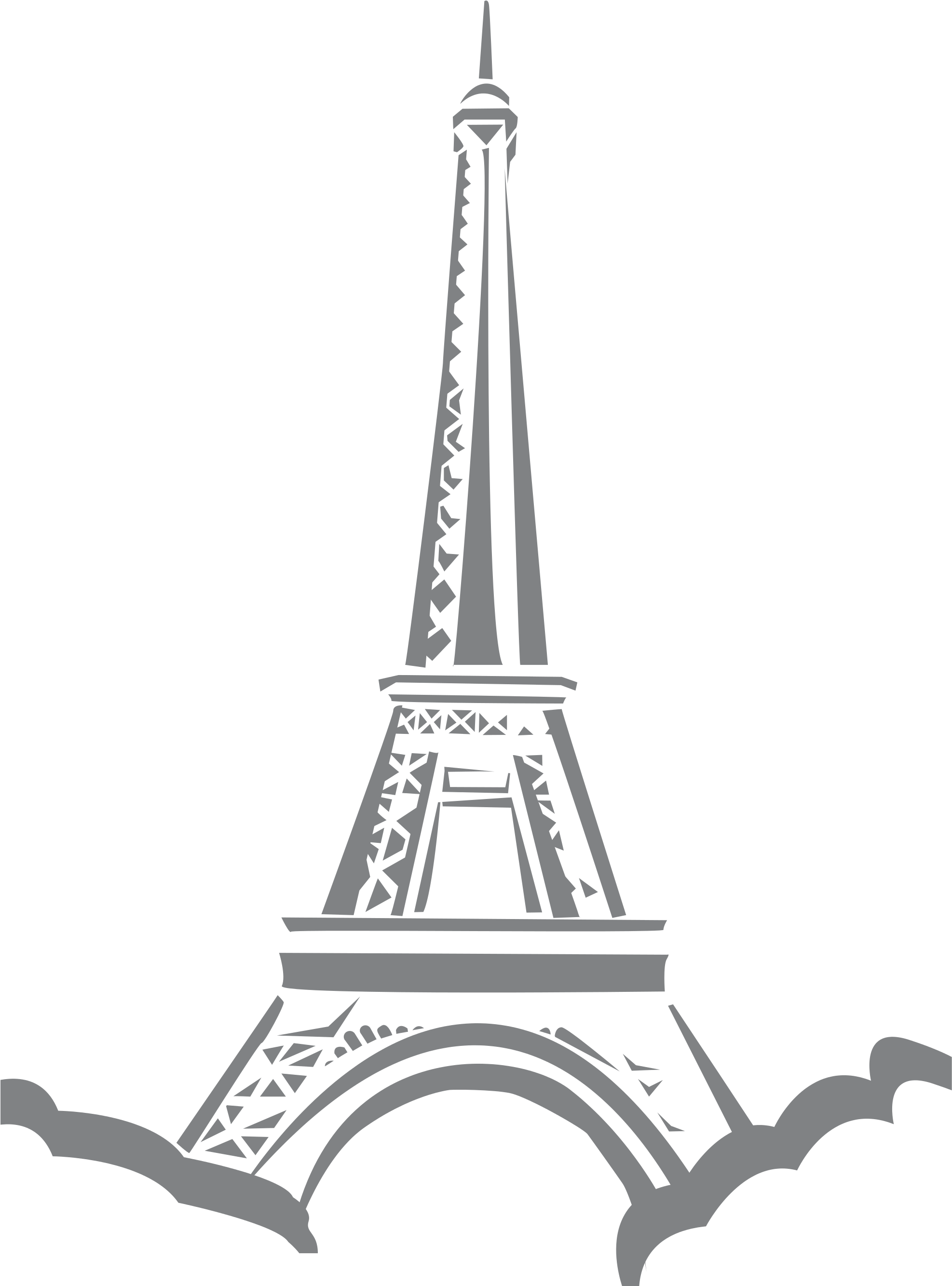 Eiffle Tower Paris Icons Png - Eiffel Tower Clip Art (1794x2400), Png Download