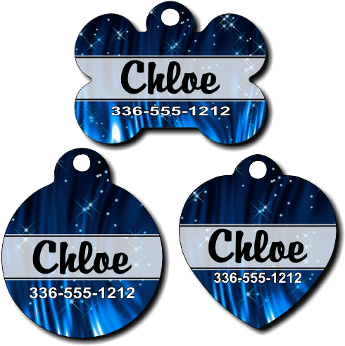 Personalized Blue Sparkles Pet Tag For Dogs And Cats - Dog (500x500), Png Download