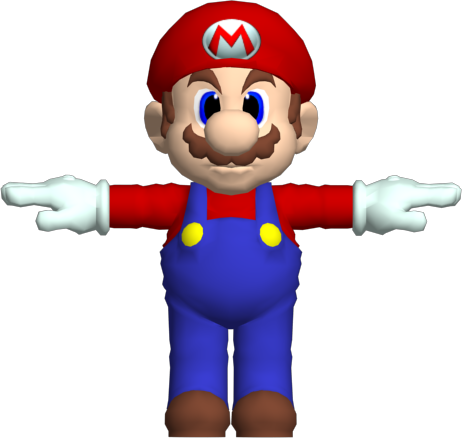 A Close Look At Mario Models Throughout The Years - Pikmin Mario Model (462x438), Png Download