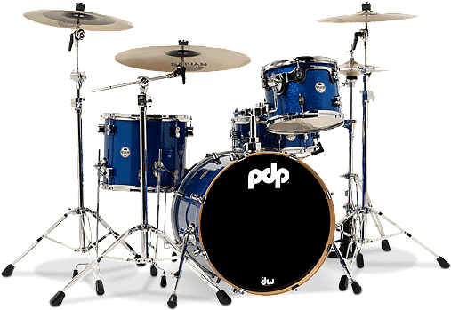 Pdp Concept Maple 5-piece Drum Kit Blue Sparkle - Dw Maple Drum Kit Blue (520x376), Png Download