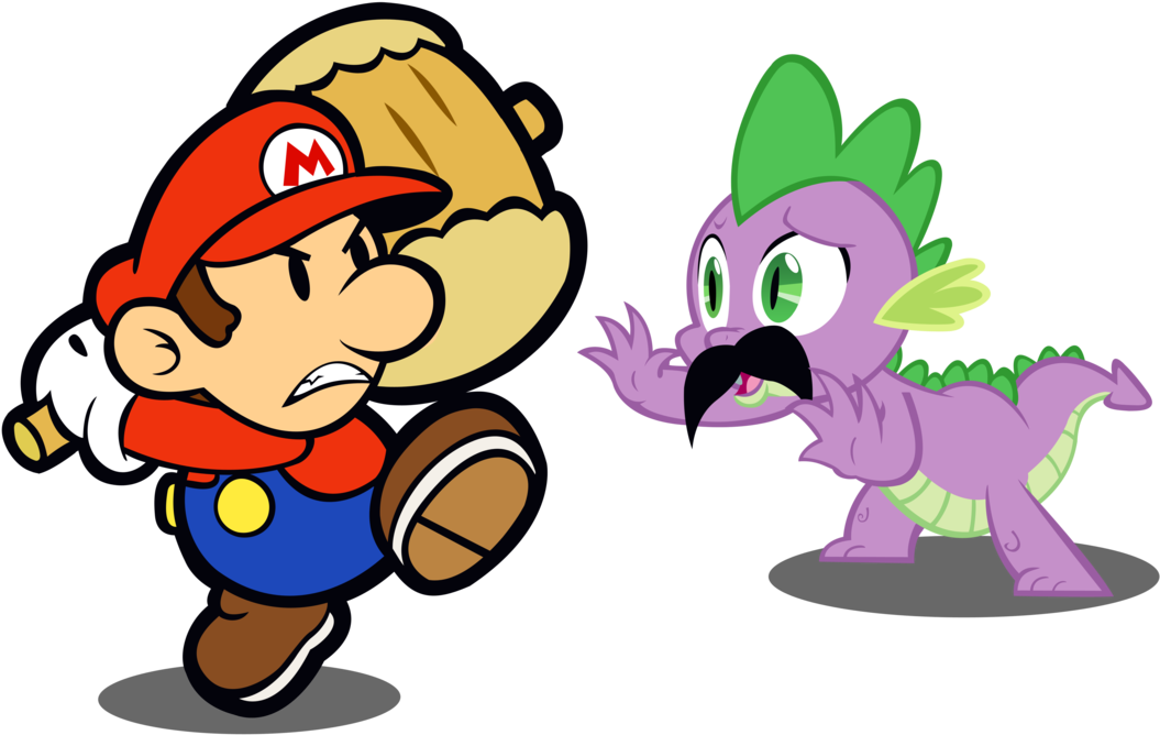 Spikesmustache, Crossover, Mario, Moustache, Nintendo, - Paper Mario (1095x730), Png Download