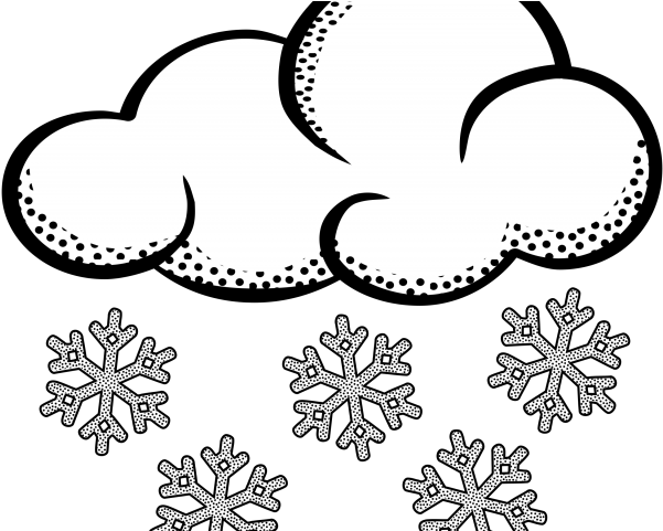 Snowflake Black Clipart - Black And White Snow Clip Art (640x480), Png Download
