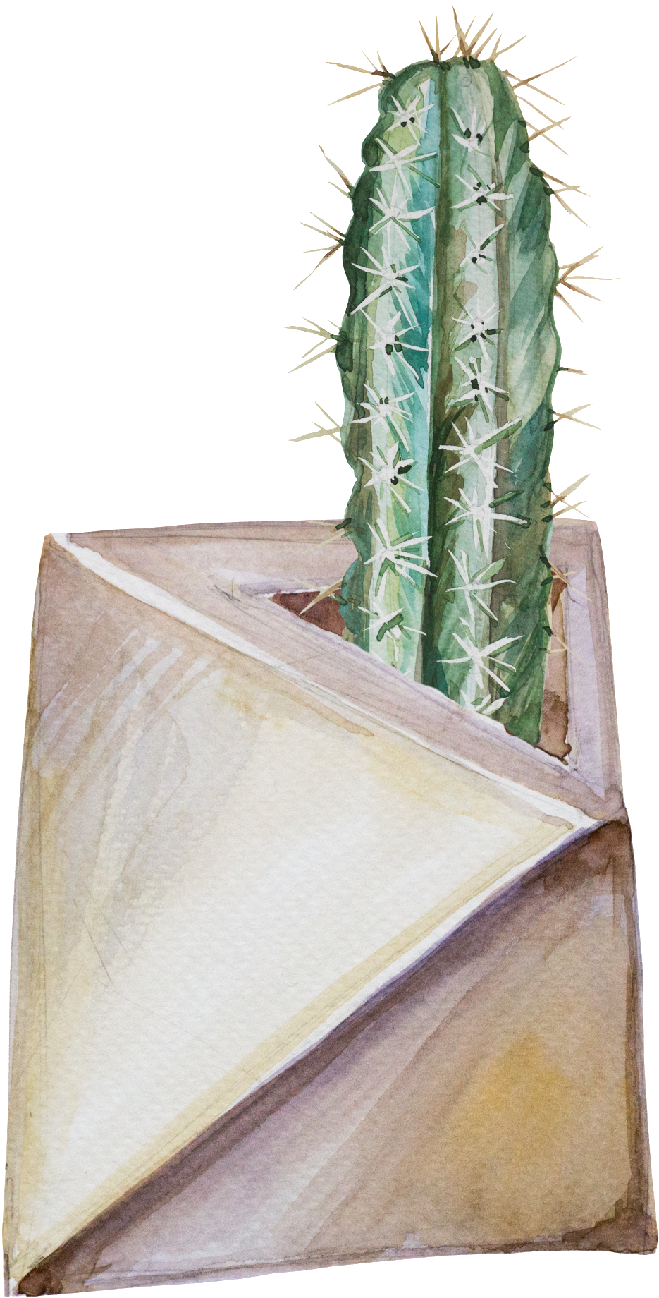 Fine Hand-painted Plant Potted Transparent Material - Portable Network Graphics (1024x1902), Png Download