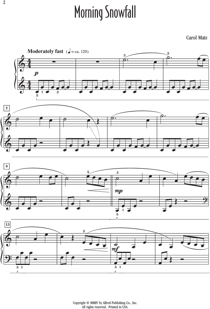 Morning Snowfall Thumbnail Morning Snowfall Thumbnail - Autumn Glow Martha Mier Sheet Music (864x1152), Png Download