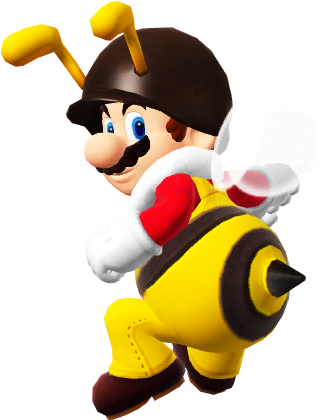 Bee Mario (370x442), Png Download