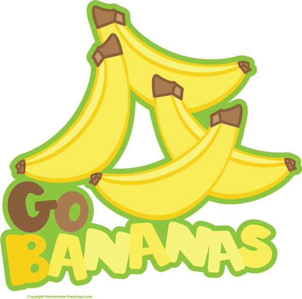 Bananas Cliparts - Go Bananas Clipart (595x590), Png Download