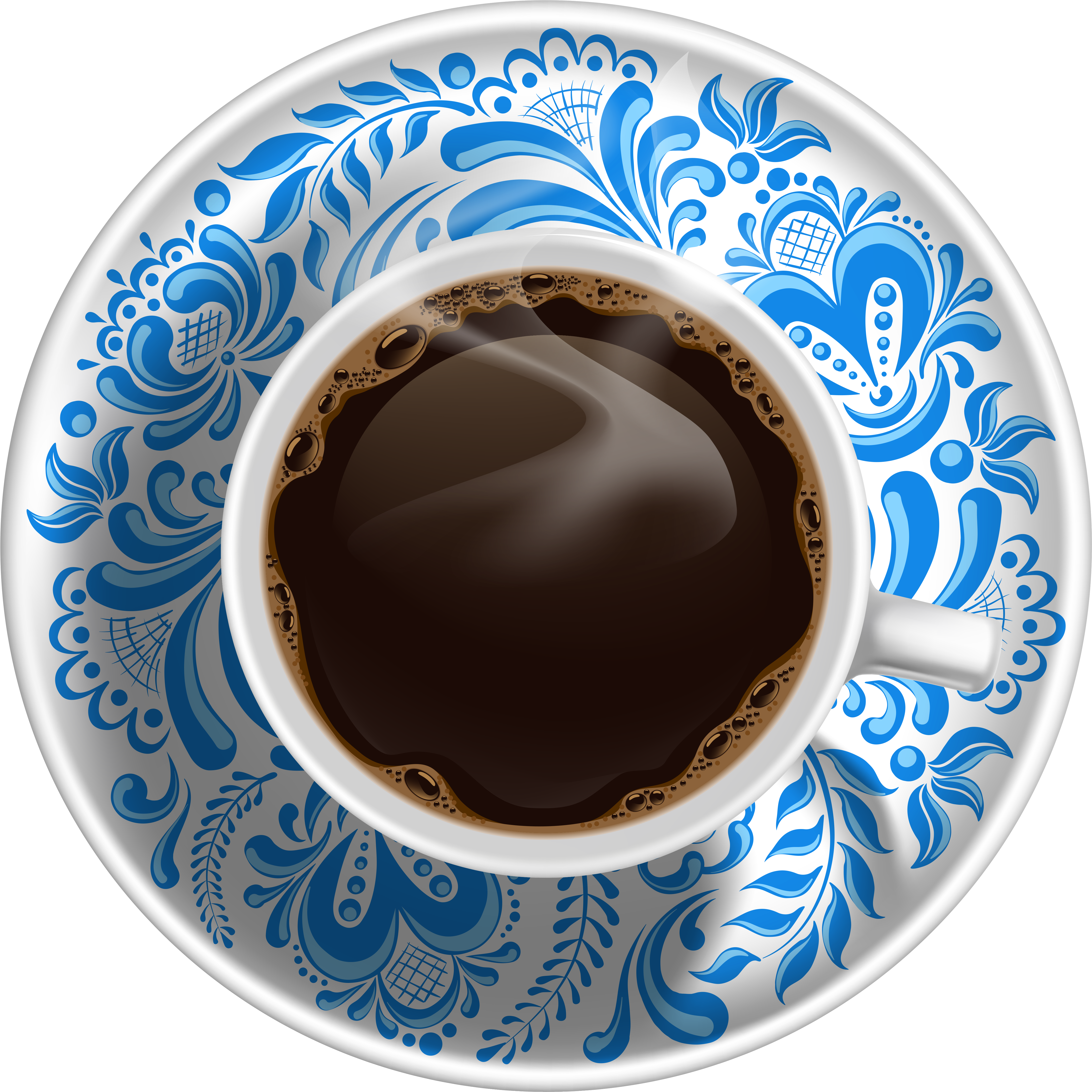 Coffee Cup Png Vector Clipart, Is Available For Free - Top View Of Coffee Cup Png (4988x4984), Png Download