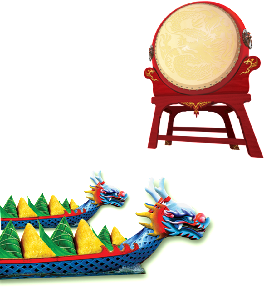Dragon Boat Battle Dragon Boat Festival Png - Chinese Drum Png (1024x1024), Png Download