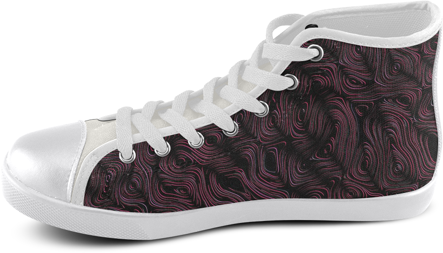 Blood Purple Fire Stone I Women's High Top Canvas Shoes - Green Neon Skull Men's High Top Canvas Shoes (model (500x500), Png Download