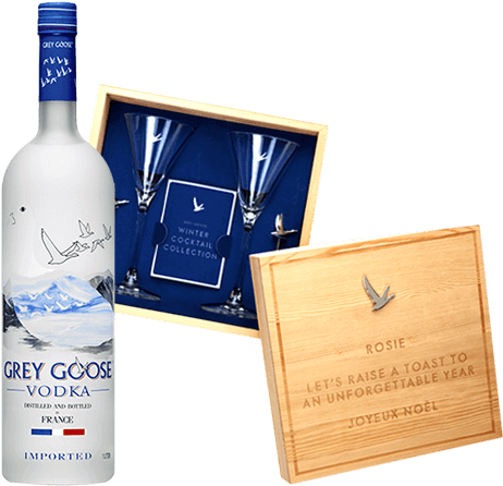 Personalised Grey Goose Martini Giftset With Bottle - Grey Goose Grey Goose Original Vodka (500x465), Png Download