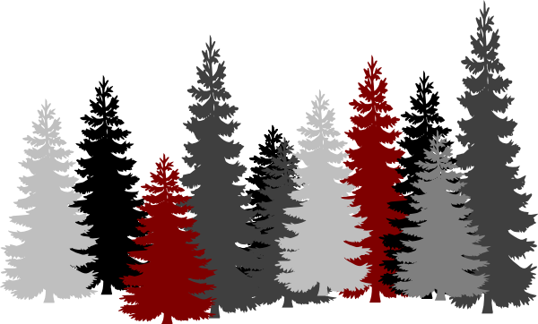 Tall Pine Tree Silhouette Png Download - Pine Tree Silhouette (600x362), Png Download