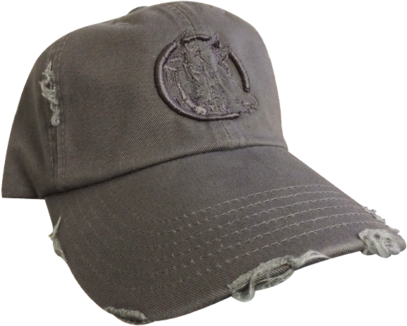 Distressed Charcoal Gray Hat - Baseball Cap (600x600), Png Download