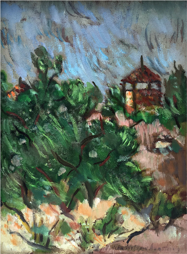 American Abstract Landscape " House On The Hill " - Colorado Spruce (1400x1400), Png Download