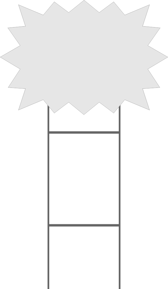 Sign Blank Large Starburst Shaped Yard Sign Free Shipping - Download (583x1000), Png Download